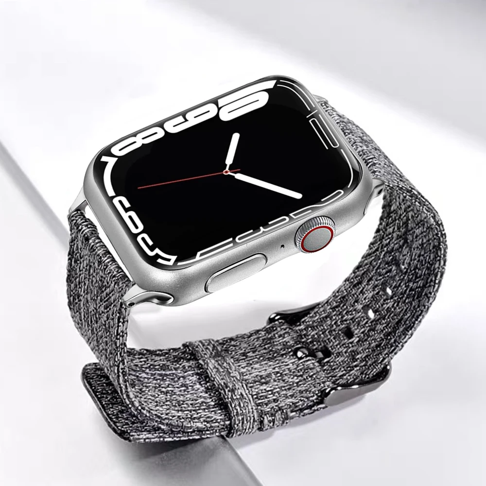 

for Apple Watch Series 7 Band 45mm 41mm Nylon Soft Bracelet for iWatch SE 6 5 4 3 2 1 Strap 38mm 42mm 40mm 44mm Wristband