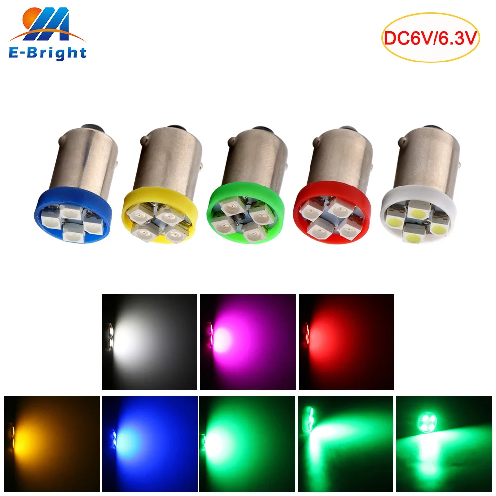 С источником питания от постоянного тока 6V 6 3 V 10 шт BA9S 1210 4 SMD светодиодные лампы