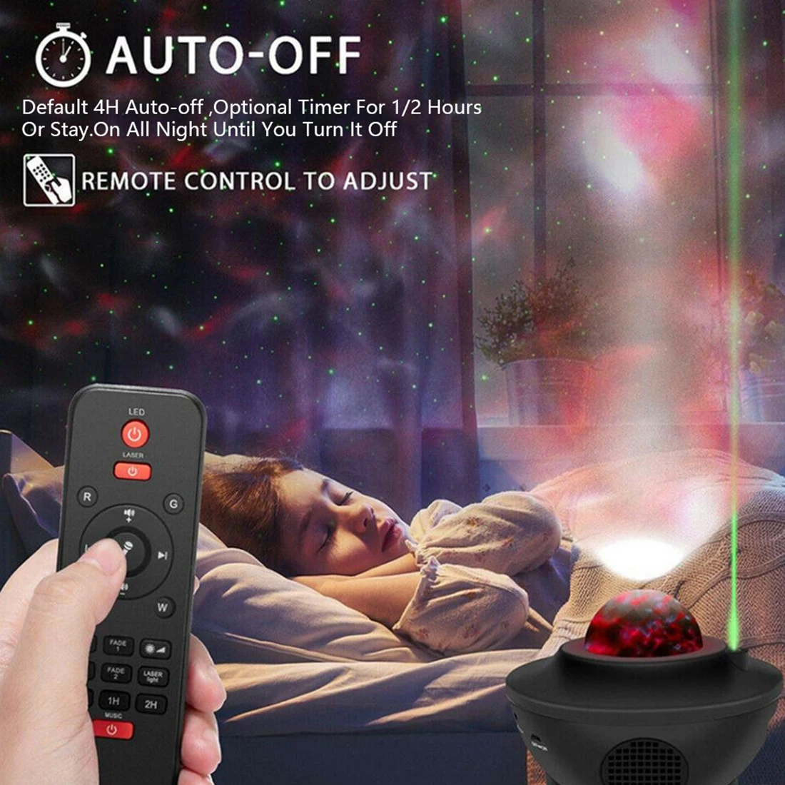 

LED Night Lights Projector Rotating Ocean Wave Colorful Star Light Bluetooth Music USB Nebula Lamp Starry Sky Galaxy Light Decor