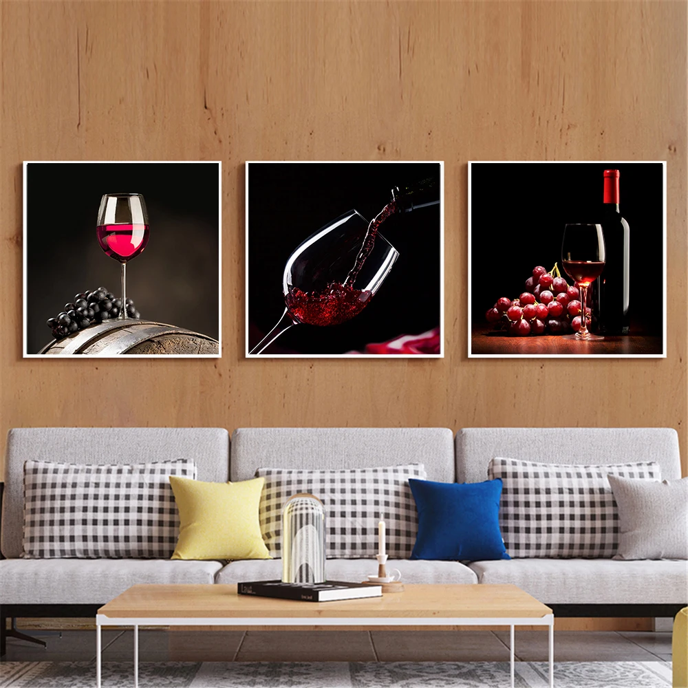 Настенная Картина на холсте с изображением красного вина постеры и принты еды