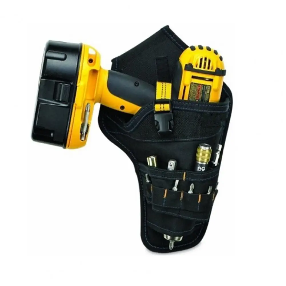 

Drill Storage Pocket Heavy Duty Drill Driver Holster Cordless Electrician Tool Bag Bit Holder Belt Pouch Waist Cordless