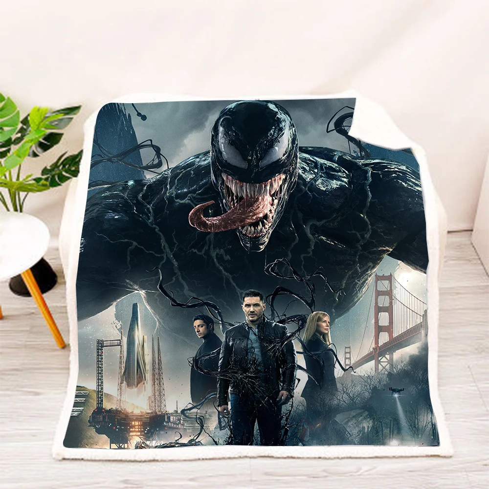 Новый дизайн пленка Venom мягкая теплая одежда Коралловый флис Плюшевые пледы