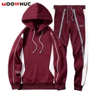 Новинка Спортивная одежда толстовка джоггеры 2021 мужские повседневные комплекты толстовка + брюки мужские модные спортивные костюмы весна осень мужские облегающие MOOWNUC