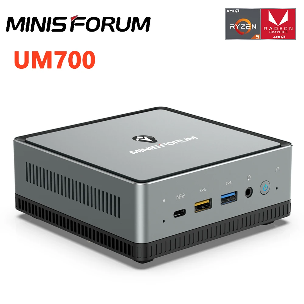 

MINISFORUM UM700 AMD Ryzen 7 3750H Windows 10 Pro MINI PC DDR4 8GB RAM 256GB SSD WIFI 6 BT5.1 Game Computer 2.5 Inch SATA HDD