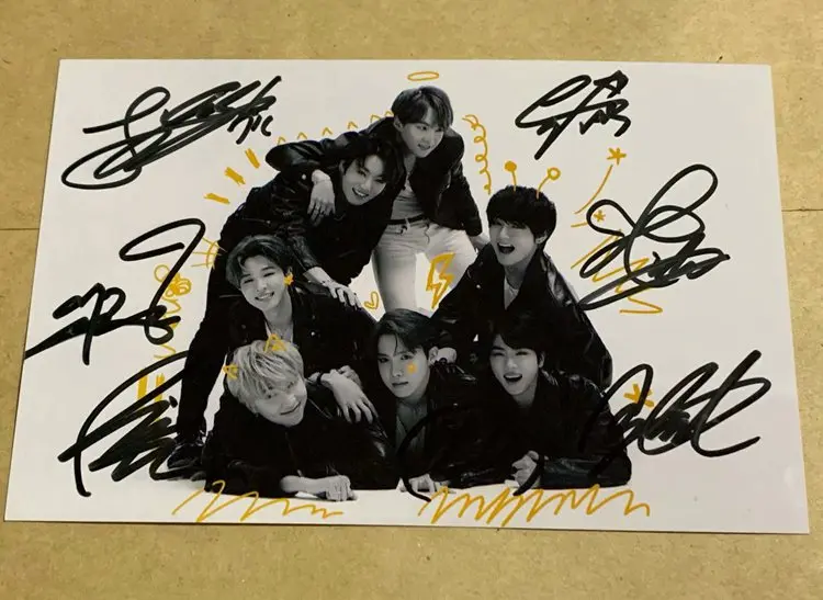 Карта SOUL Bangtan Boys V SUGA Группа фотографий с автографом Jung Kook JIN JIMIN RM 4*6 022020F | Дом и сад
