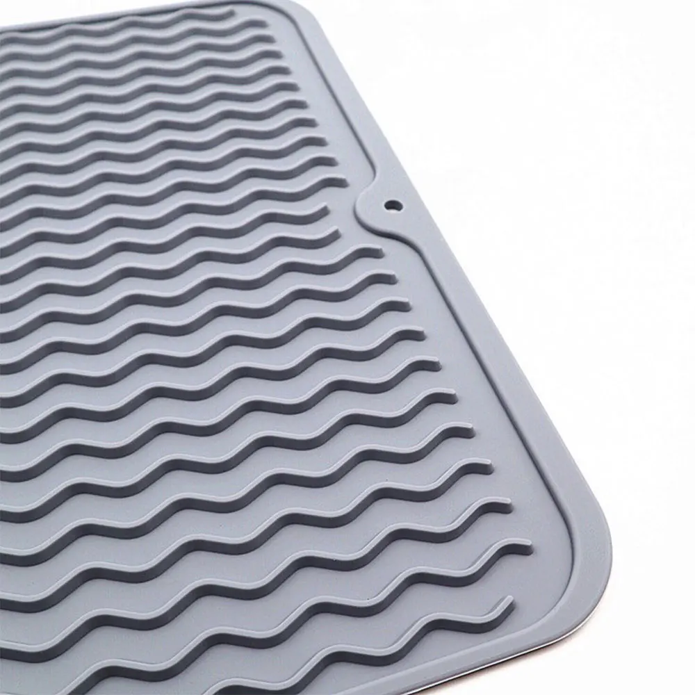 

Silicone Drying Mat Kitchen Tools Thickness Heat Resistant Trivet Drip Tray Cup Coasters Non-Slip Pot Holder Table Cushions