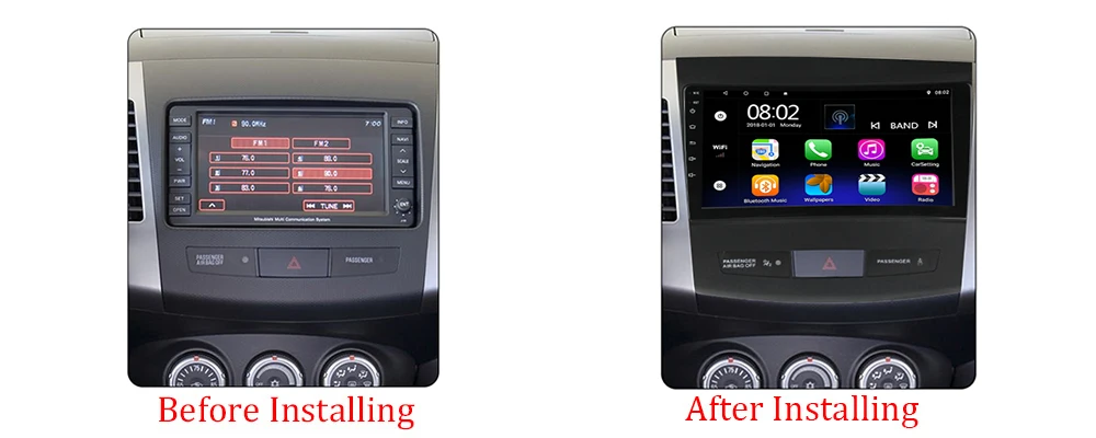 NaviTree 9 дюймов ips 1024*600 Android 9,0 автомобильный радио мультимедиа для Mitsubishi Outlander xl 2 2005-2011 bluetooth FM usb заднего вида