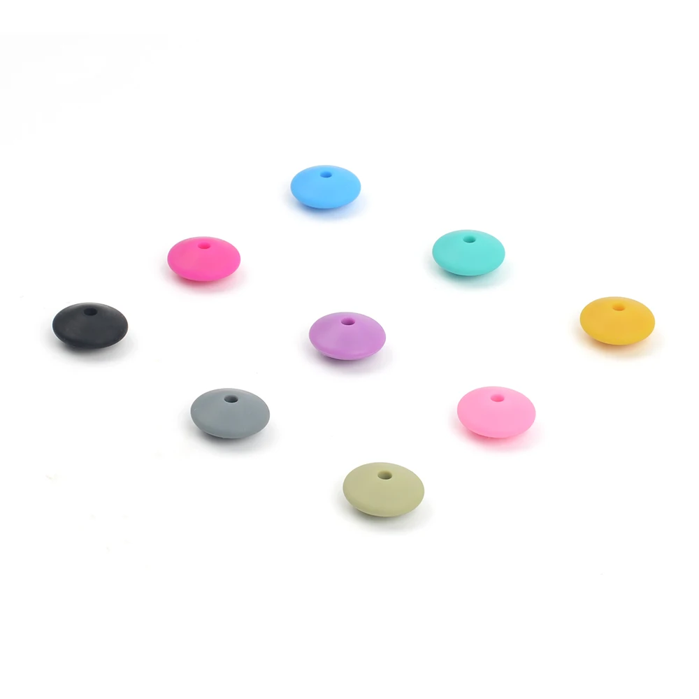 15MM 30pcs/lot Silicone lentil Beads Silicone BPA Free DIY Charms Newborn Nursing Accessory Teething Necklace Teething Toy
