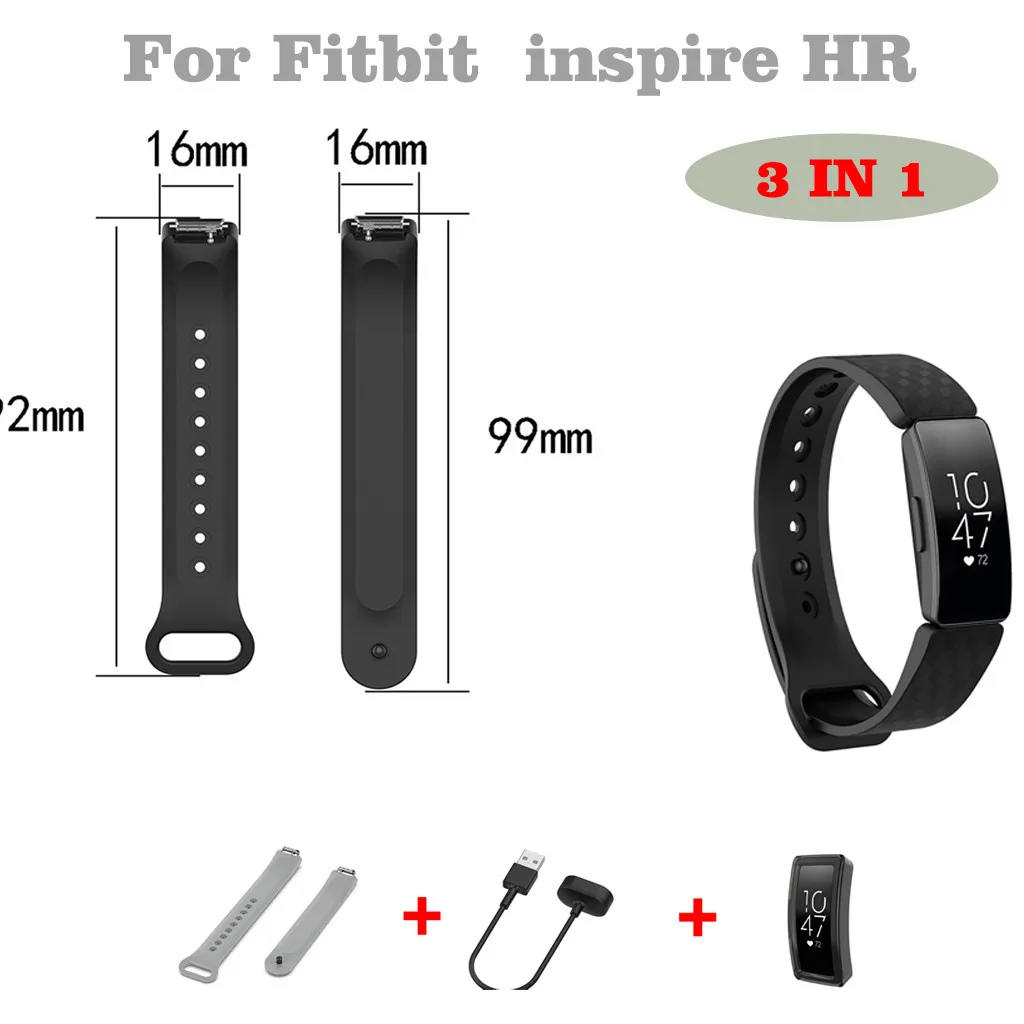 Для Fitbit Inspire HR ремешок для наручных часов + зарядное устройство ТПУ Защитный