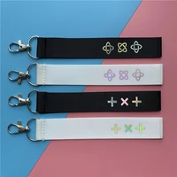 Kpop TXT MAGIC HOUR Laser Lanyard Dazzling Reflective Colorful Mobile Phone Rope Strap Kpop Astro Keychain Silver Hang Buckle