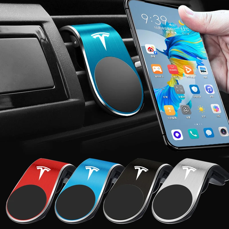 

1Pcs Magnetic L-Type Car Phone Holder Magnet Mount Cell Phone Stand for Tesla Model 3 2021 Model Y X S Decals TM3 TMX TMS Decal