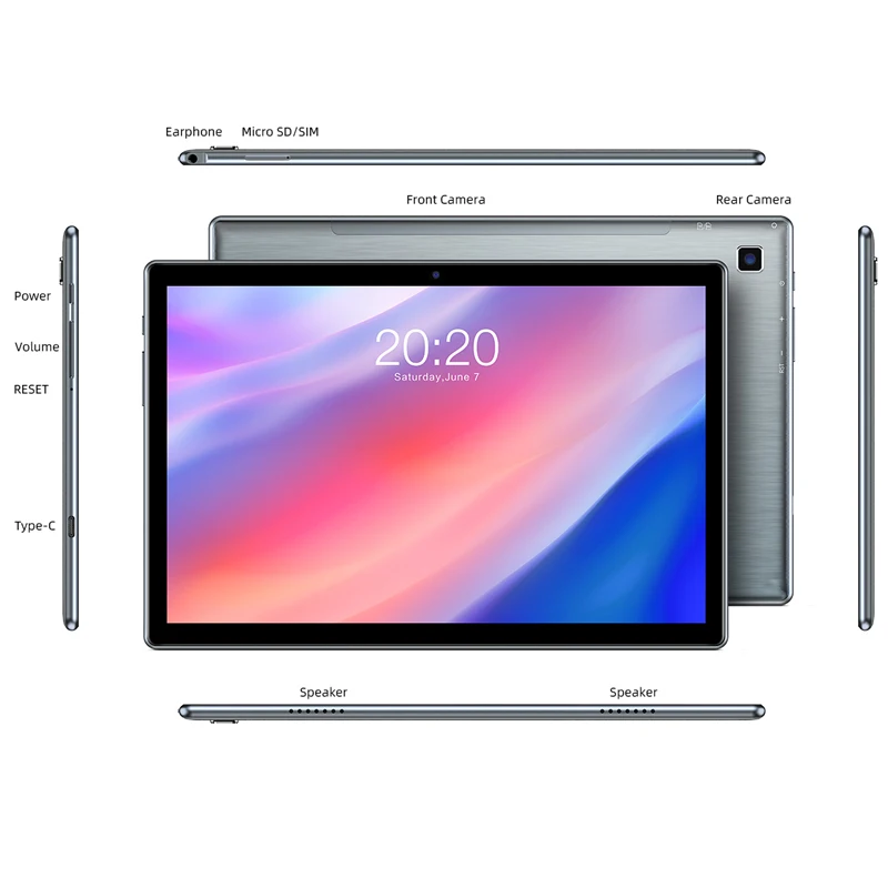 

Teclast P20 4 10,1 IPS 1280*800 2 32GB GPS -C Android 10,0 6000