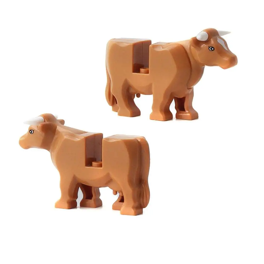 Набор строительных блоков: пантера снега леопарда крокодил тигр животные корова