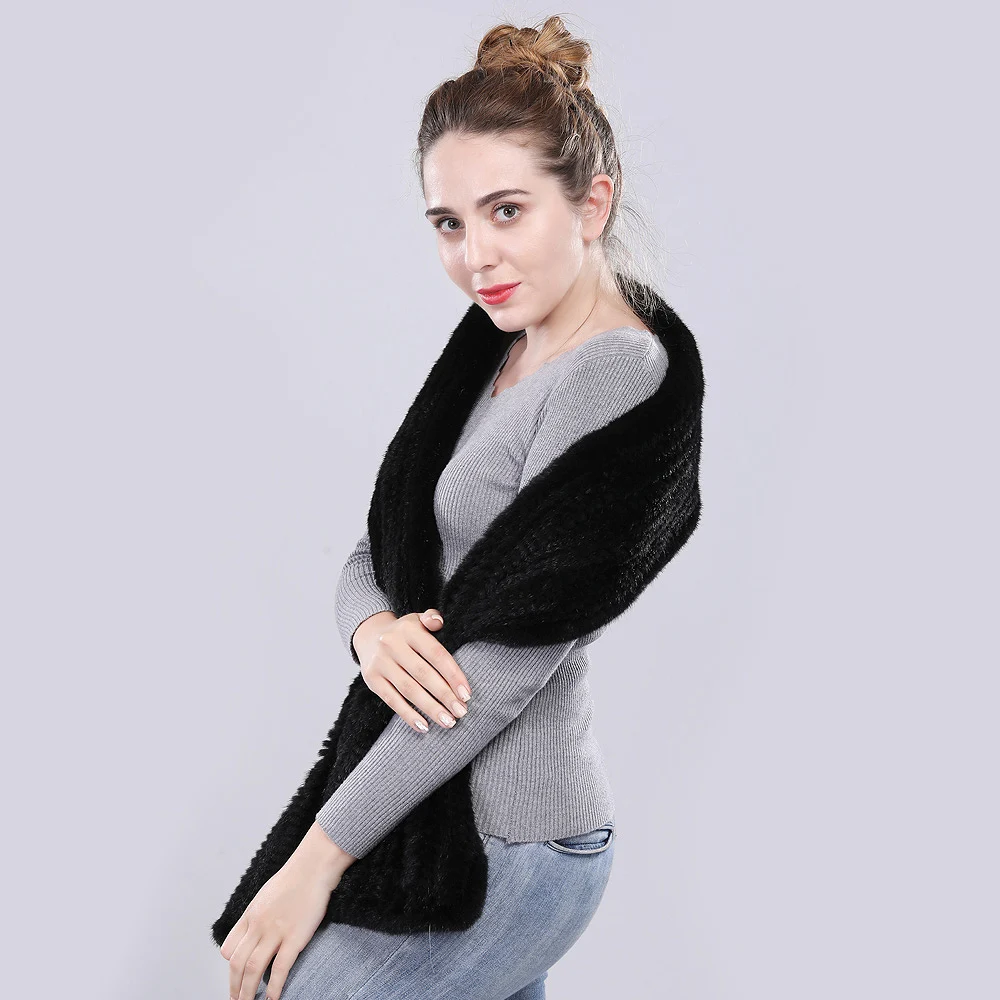 Специальное предложение шарф из натурального меха норки шаль женский роскошный