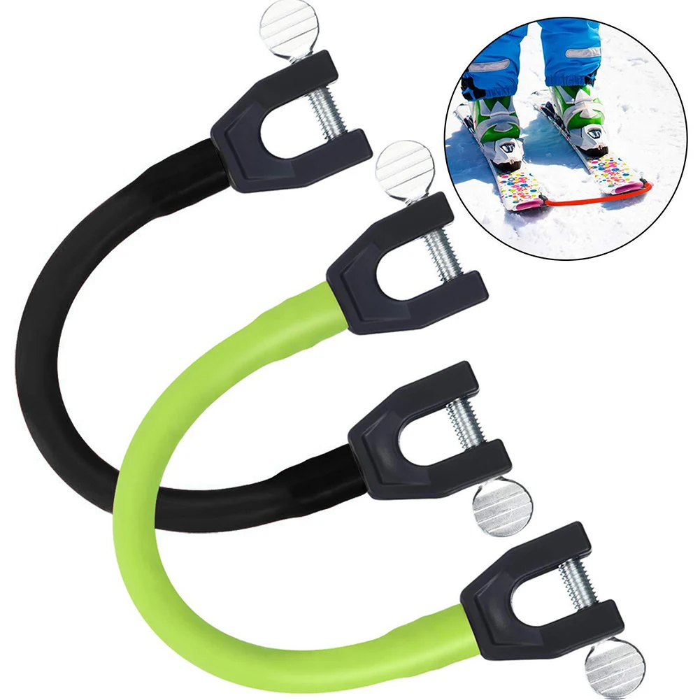 

Durable Ski Tip Connector Winter Skiing Basic Turning Training Aid Snowboard Easy Wedge Control Trainer Clips for Kids Beginners