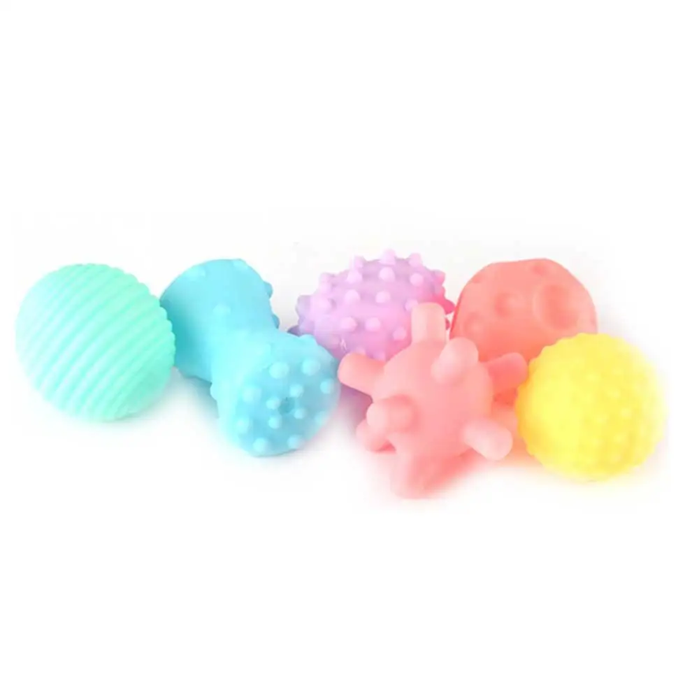 6pcs 6 шт. детский мяч текстурированный мульти развивающая игрушка детский сенсорный Прорезыватель зубов в виде руки мяч тренировочный массажный мягкий мячик для снятия стресса - Цвет: 6pcs
