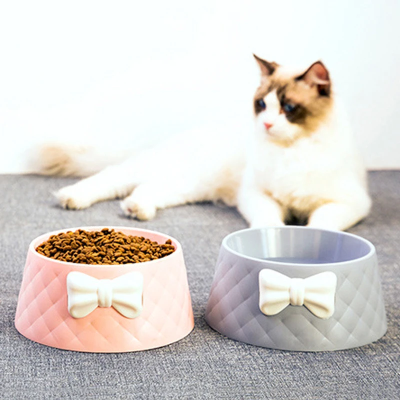 

Portable Pet Dog Feeding Bowl Lovely Puppy Food Water Bowknot Feeder Travel Dog Bowls Pets Supplies Leakproof Cat Bowl CLA88