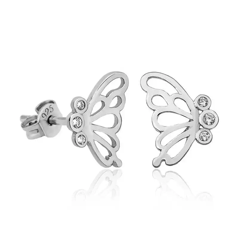 

Silverlina Silver Butterfly Womens Earrings