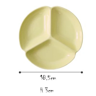 plate-7 inch yellow Японский разделенный поднос разделенная тарелка для завтрака для обеда ужина Heatable керамическая тарелка для домашнего отеля ресторана шуол - Цвет: plate-7 inch yellow