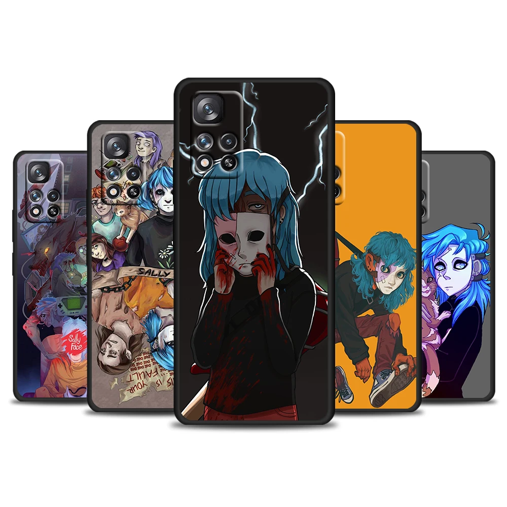 

Cute Hot Sally Face Game For Redmi 10 9 9C 9A 8 8A 7 7A 6 6A 5 5A 4X 4G 5G Prime Pro Plus K20 GO Soft Black Phone Case