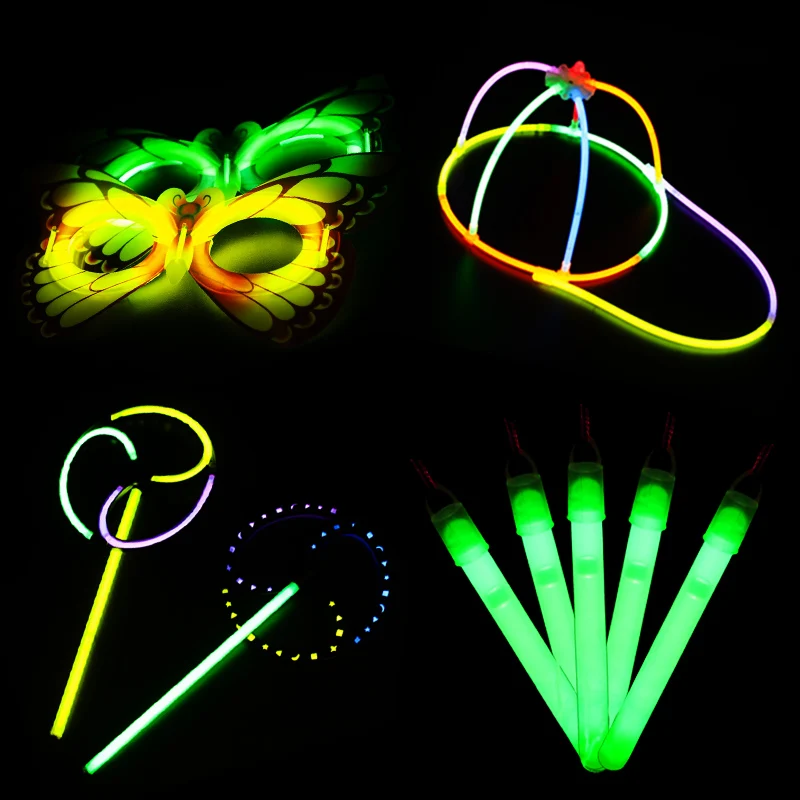 4 компл маска светящаяся палочка аксессуары шляпа бабочка неоновый концерт