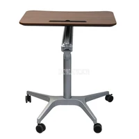 44.5x71cm Desktop Mordern Side Table Pneumatic Lifting 77.5mm-107cm Sit/Stand Laptop Desk Notebook Tray With Wheel Movable