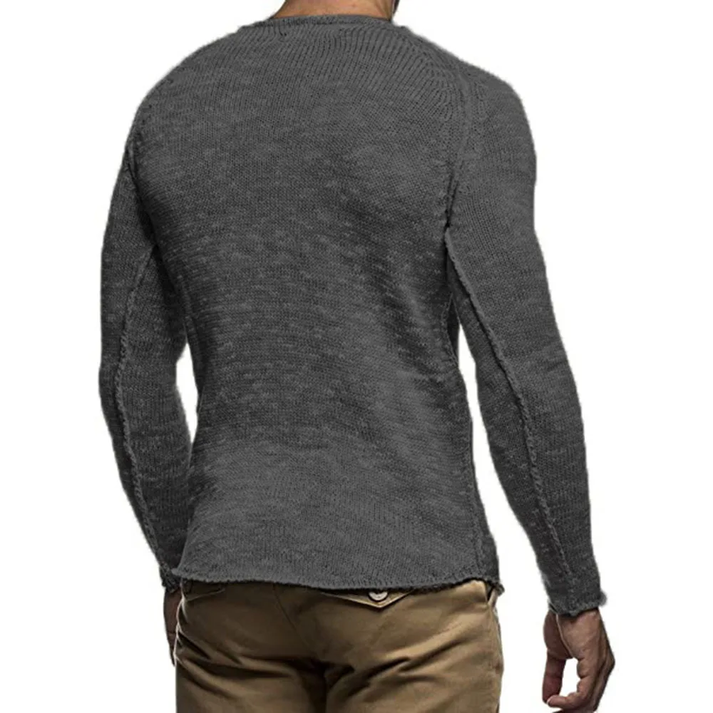 

2021 Autumn Winter New Men's Sweater Round Neck Long Sleeve Solid Color Casual Simplicity Fashion Europe America