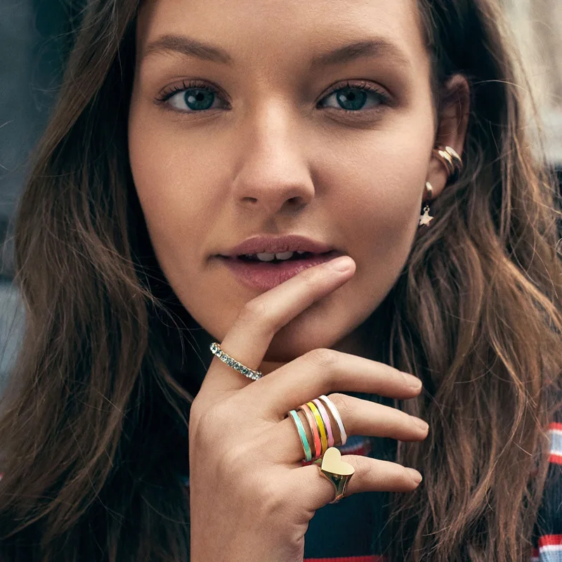 Простое модное женское кольцо гладкие кольца ювелирные изделия свадебное для