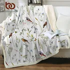 Одеяло BeddingOutlet из шерпы акварельной расцветки, одеяло с бабочками, птицами, цветочным рисунком, одеяло с листьями, насекомыми