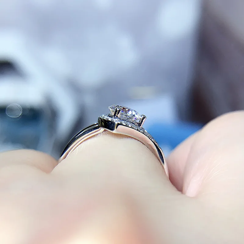 

Natural 1.5 Carat White Diamond Jewelry Real S925 Silver Ring for Women Anillos De Bizuteria Silver 925 Jewelry Gemstone Rings