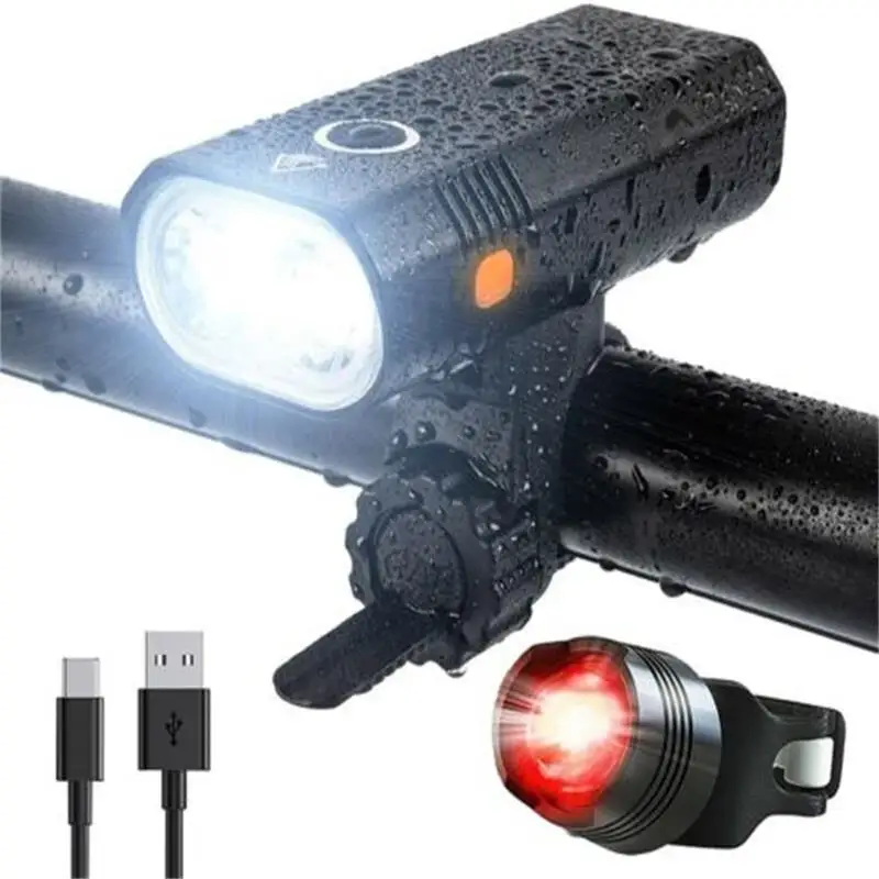 

Bicicleta Recargable USB, 5 Modos 3000 Lúmenes Luz Delantera Bicicleta, IPX5 Impermeable Linterna Bicicleta para Carretera y Mon