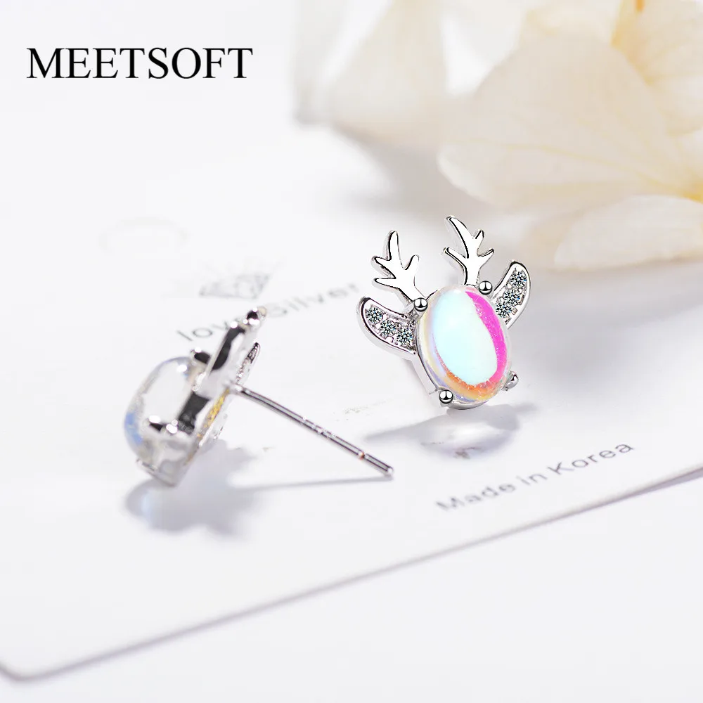 MEETSOFT посеребренные предотвращающие аллергию модные серьги-гвоздики для женщин