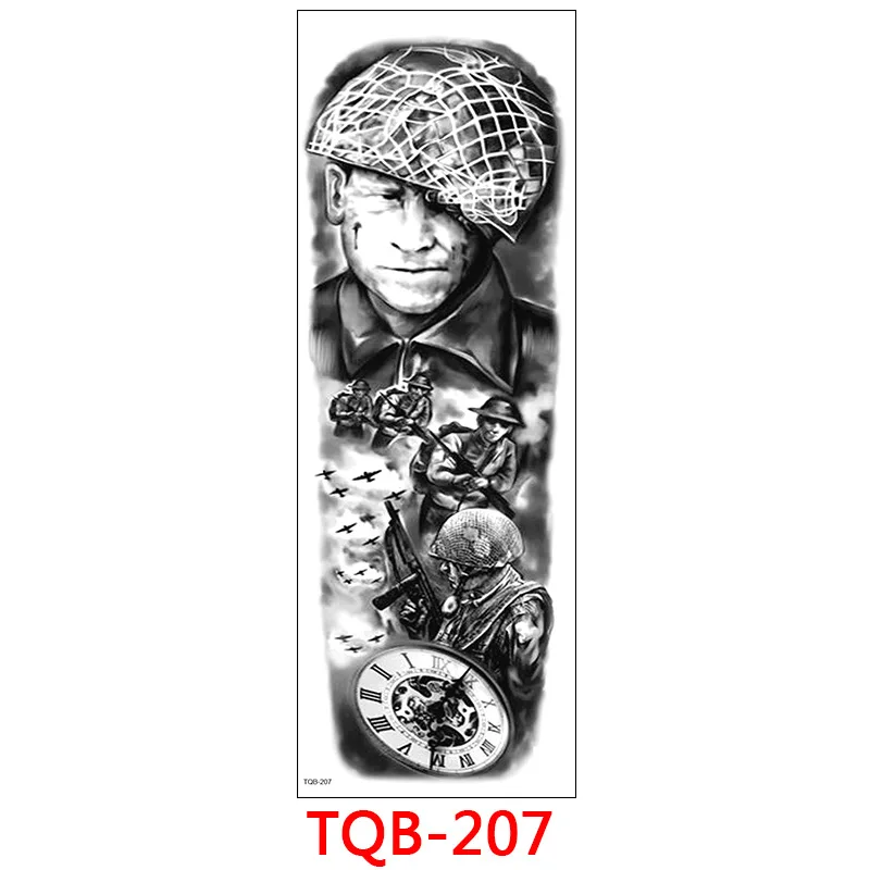 

Warrior Skull Owl Fashion Tattoo Sticker For Women Men Body Art Tattoo Large Size Arm Dark Style Temporary Tatoo