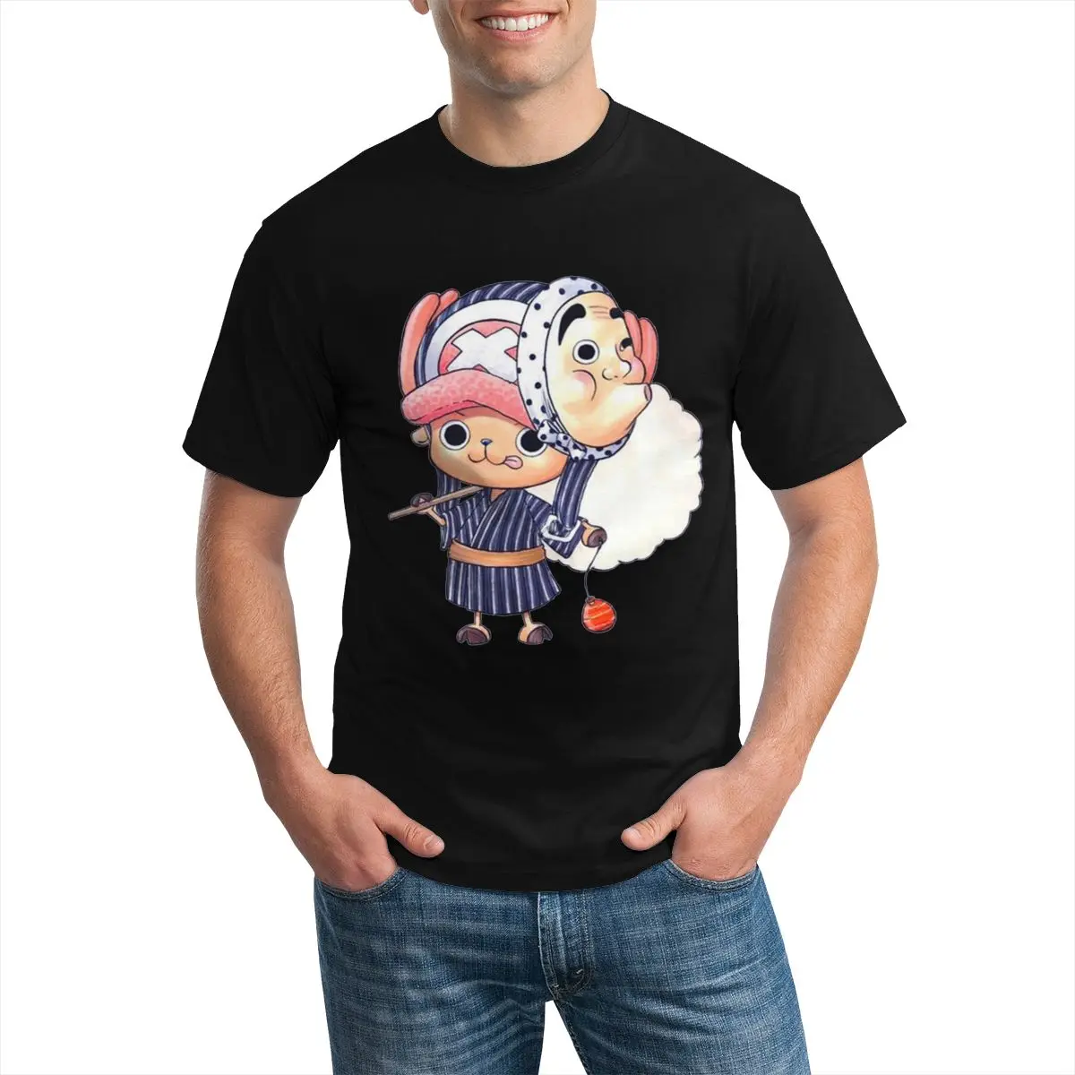 

Bandai цельный Чоппер, футболка с японским аниме, базовая 100 хлопковая футболка, большая футболка с графическим рисунком для мужчин