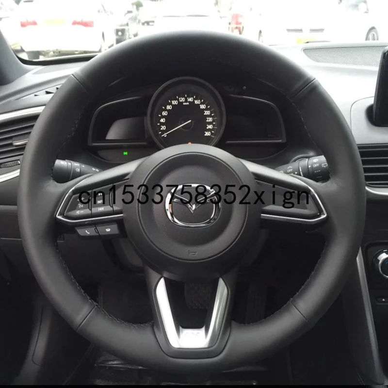 

For MAZDA 3 onxela CX4 CX5 cx3 cx8 atenza DIY custom leather car interior special steering wheel cover car accessories