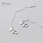 Modian минималистский матовое нестандартная квадратная натуральная 925 пробы серебряные серьги для женщин, ювелирное изделие для ушей, цепи ювелирные украшения аксессуары
