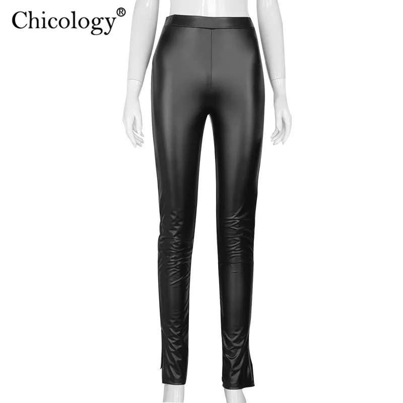 

Chicology Y2K Pu Leather Pants Winter Fall Sexy Long Trousers Women 2020 Club Streetwear Fashion Bottom Party Birthday Clothes