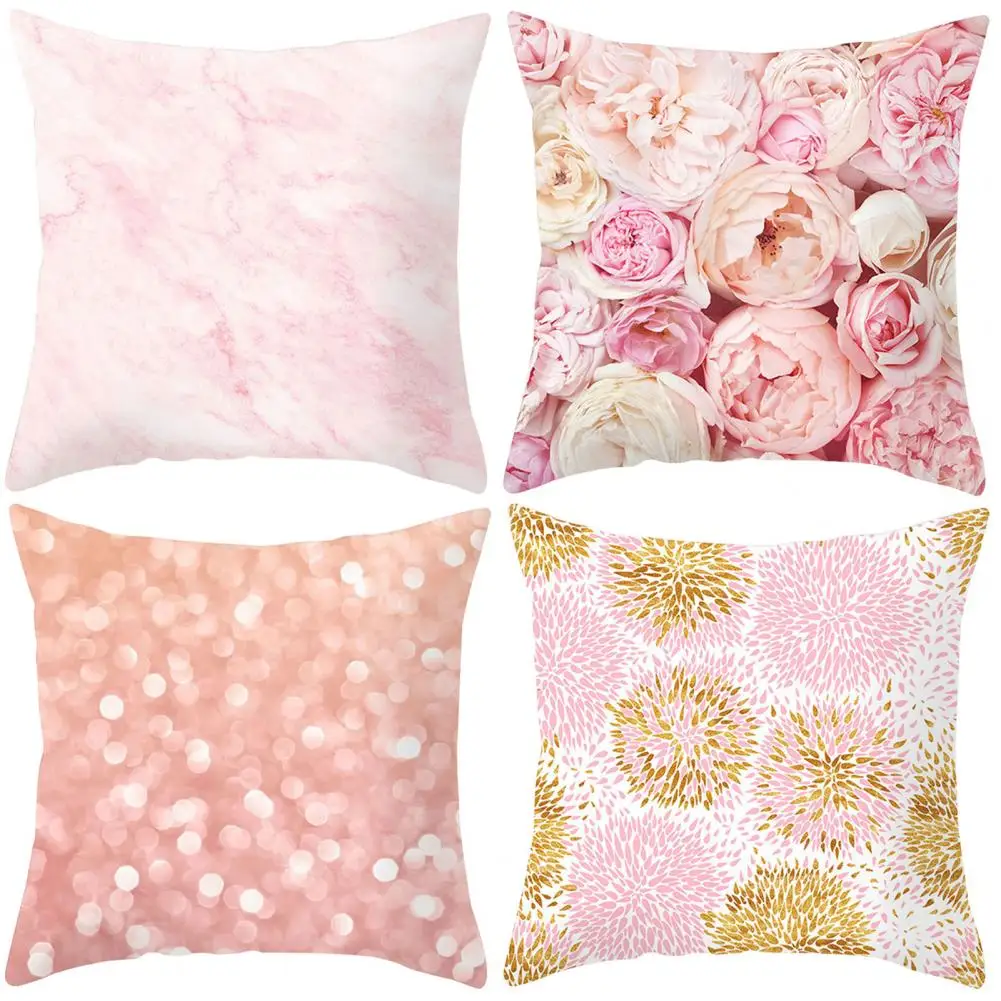 

HOT SALES!!!Cushion Cover Soft Washable Square Shape Rose Feathers Nordic Pillowcase for Bed Sofa