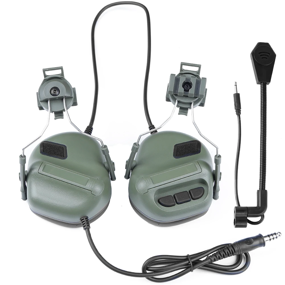 

Newest Tactical Headsets with Fast Helmet Rail Adapter Military Airsoft CS Shooting Headset Army Communication Accessories