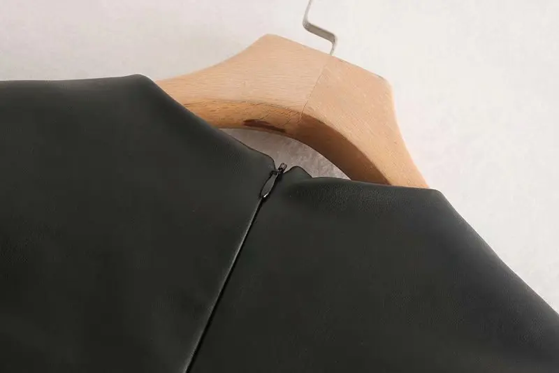 Модное женское платье из искусственной кожи с коротким рукавом, элегантное женское мини-платье с круглым вырезом