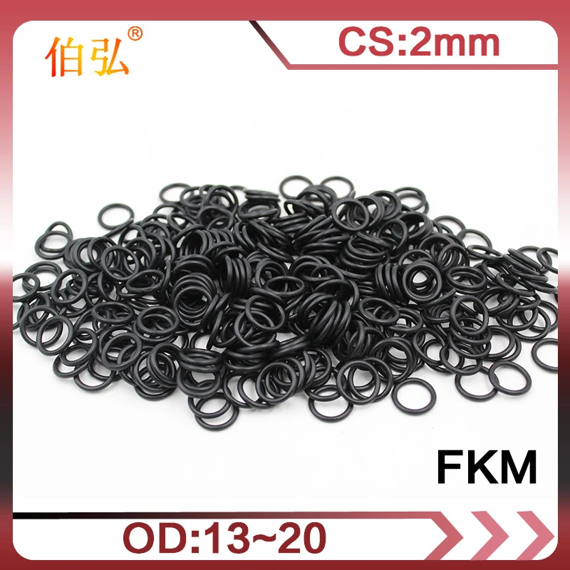 

10PCS/lot Fluorine rubber Ring Black FKM Seal OD13/14/15/16/17/18/19/20*2mm Rubber O-Ring Seal Oil Ring Fuel Gaskets Washer