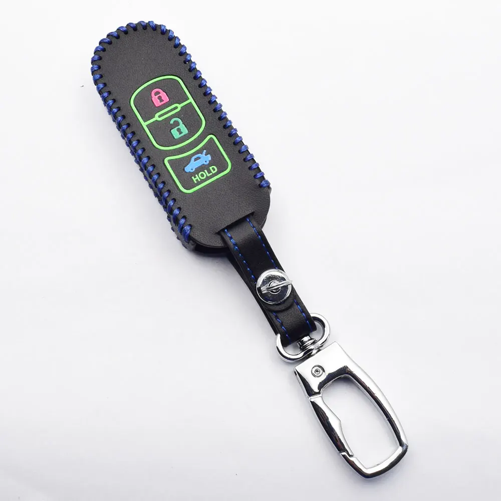 Светящийся кожаный чехол для ключа автомобиля Mazda 2 3 5 6 Axela CX 7 кнопки смарт пульт