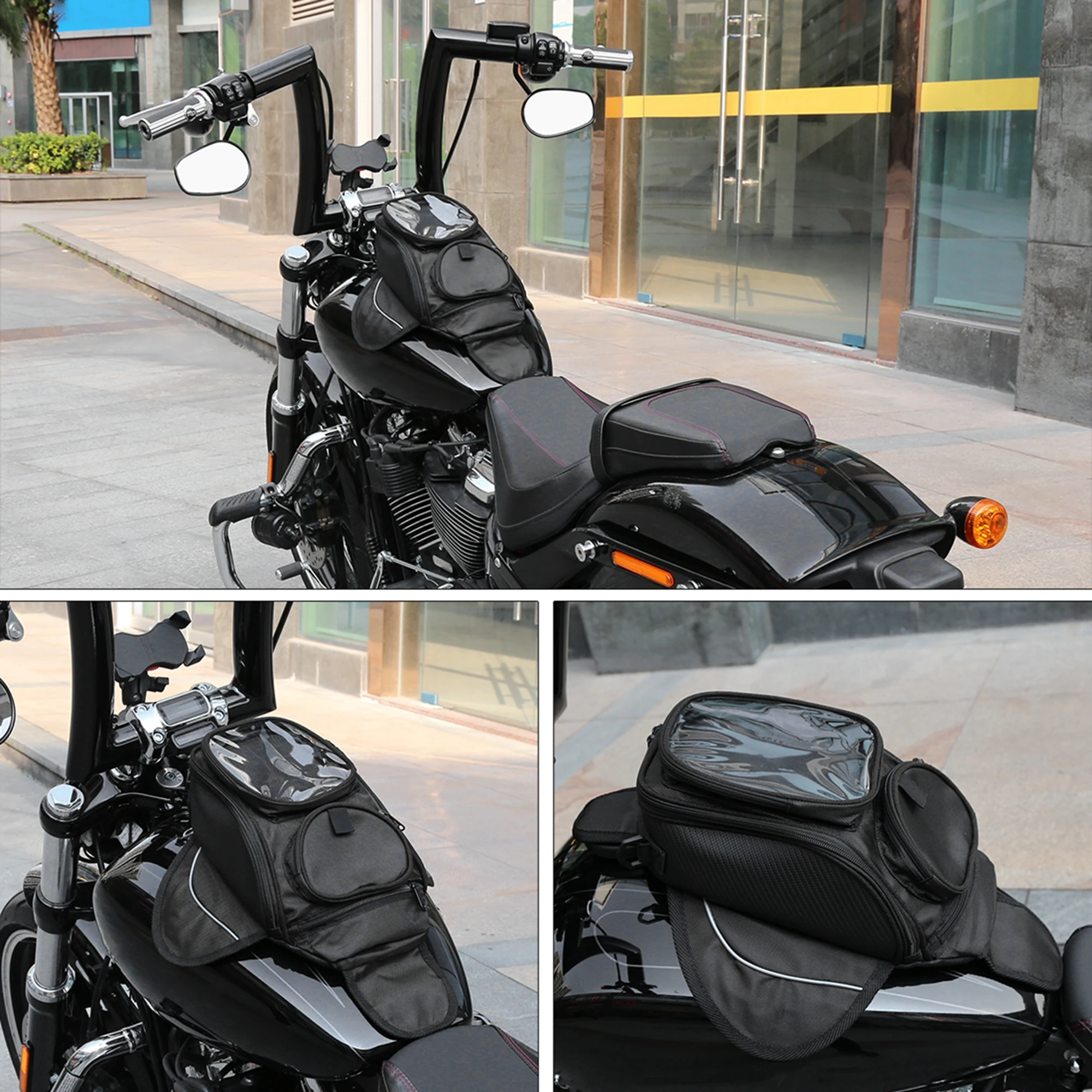 Универсальная черная мотоциклетная сумка Motoforti для бака оксфордская