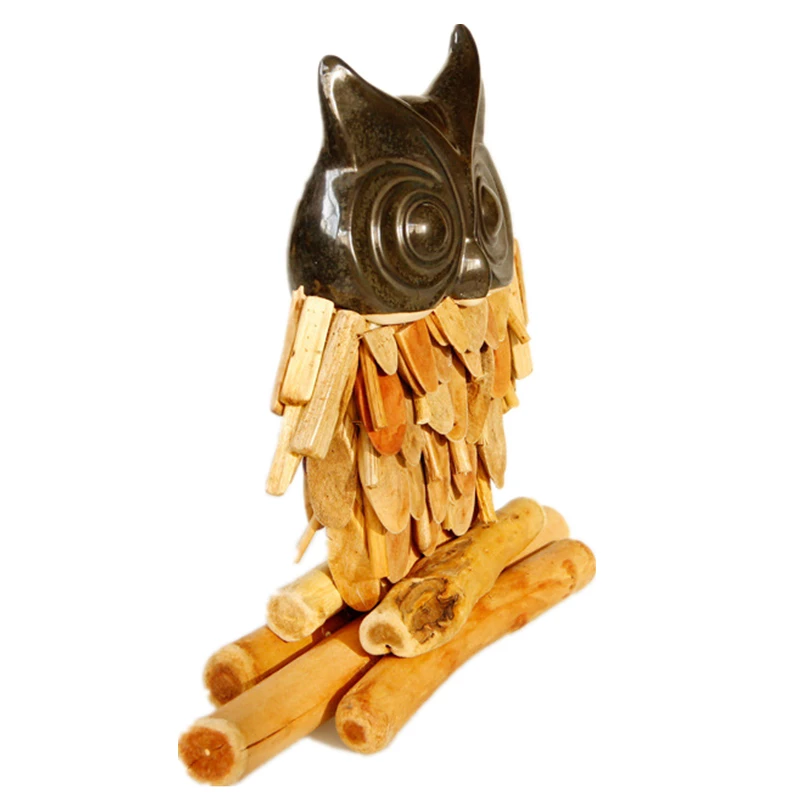 Домашний декорд в деревенском стиле 11 ''деревянная Сова миниатюрные фигурки