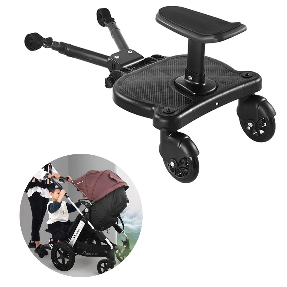 

Universal Children Stroller Pedal Adapter Second Child Auxiliary Trailer Twins Scooter Hitchhiker Kids Standing Plate with Seat