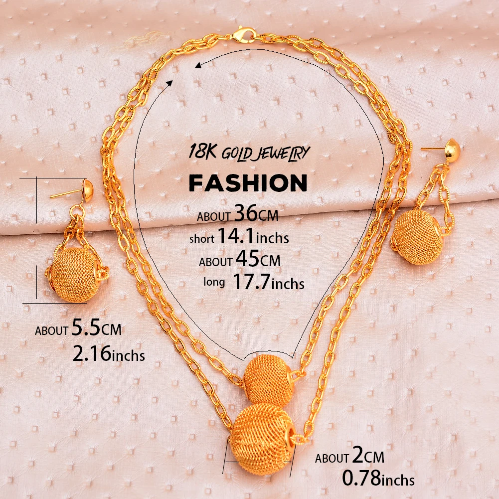 Модные Ювелирные наборы WANDO 24k ожерелье и серьги ювелирные изделия для