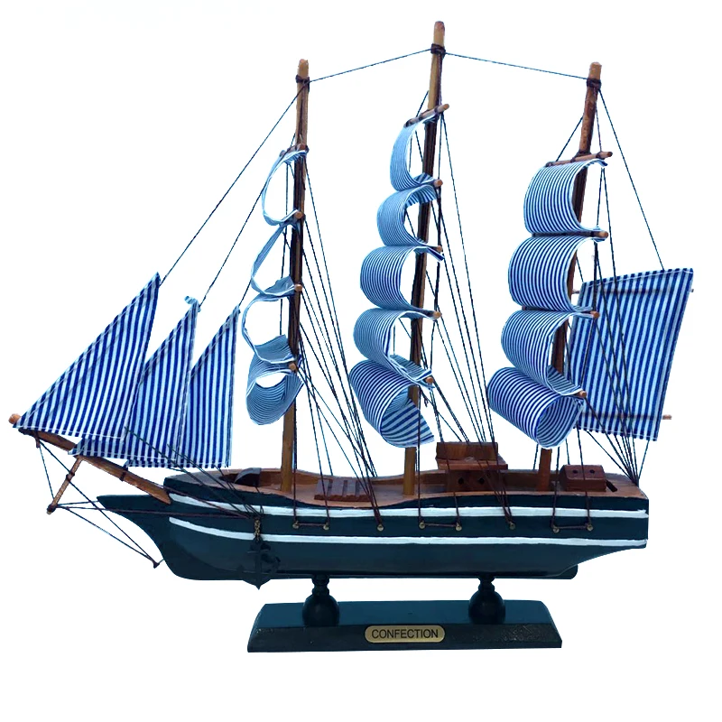 LUCKK горячая Распродажа 3D деревянная синяя холщовая лодка модель корабля