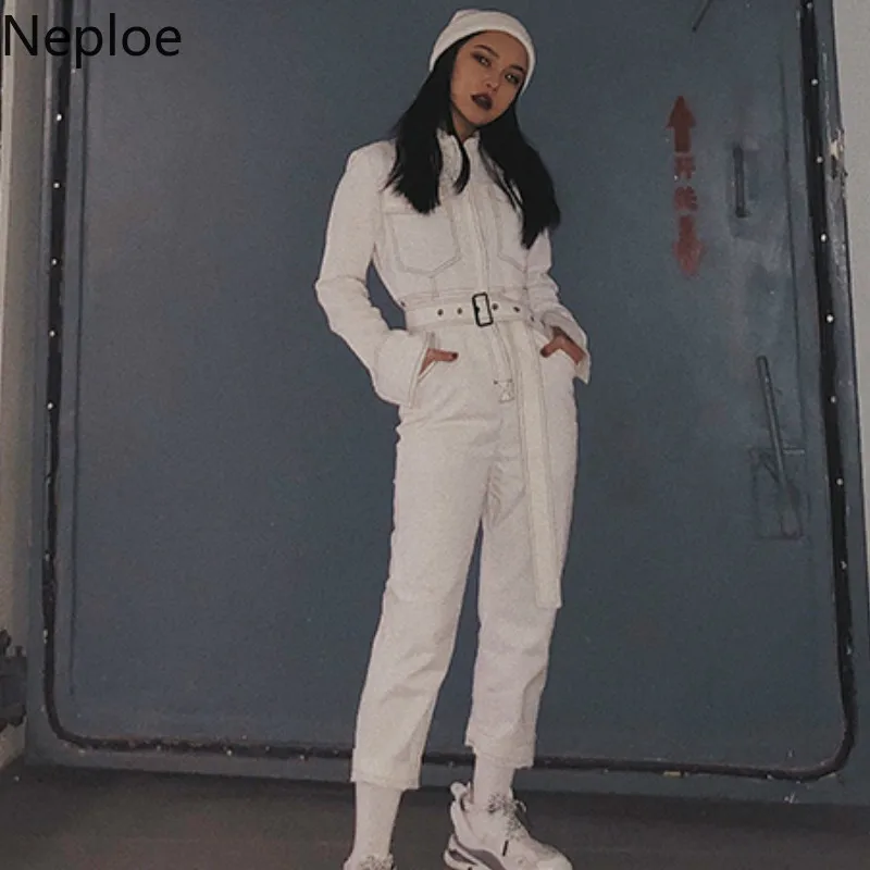 Женские Свободные Комбинезоны на пуговицах Neploe корейские комбинезоны с длинным