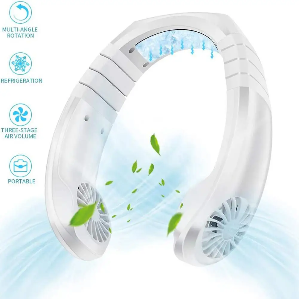 

Portable Lazy Sports Halter Fan Mini Hanging Neck Fan USB Rechargeable Cover Halter Sports Fan Air Cooler Outdoor