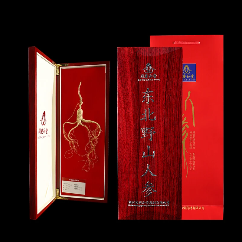 

Tongqing and Tang more than 12 years lin under the wild mountain ginseng 3-5 grams ginseng gift box Changbaishan ginseng